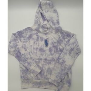 Girls Polo Ralph Lauren L White Purple Tie-Dye Hoodie